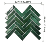 EZ 3D Green Herringbone Peel and Stick Wall Tiles - EZ Painting Tools