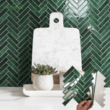 EZ 3D Green Herringbone Peel and Stick Wall Tiles - EZ Painting Tools