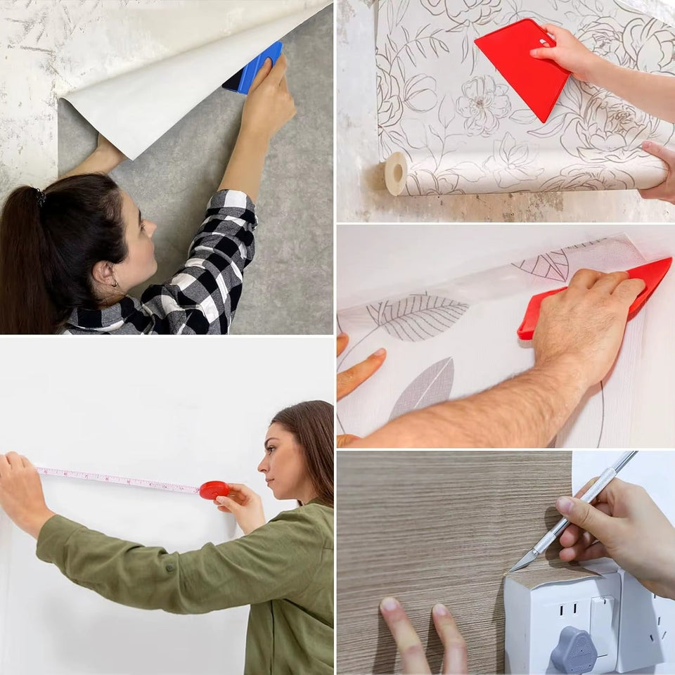 EZ Wallpaper Smoothing Tool Kit - Peel and Stick Application Tools for Backsplash & WallS - EZ Painting Tools